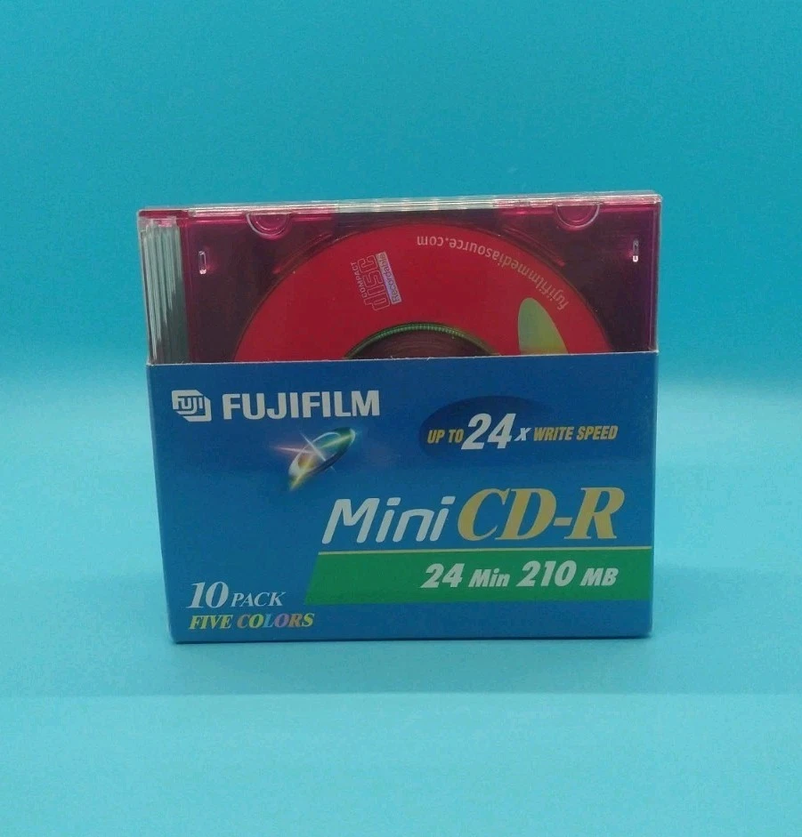 Fujifilm Mini CD-R 10 Pack 5 Colors 24 Minute 210MB Up to 24x Speed Sealed NOS - Image 1 of 4