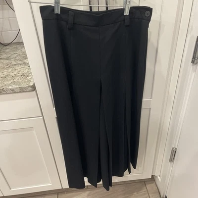 Mondi 45% шерсти широкие ноги плиссированные черные брюки молнии размер 40 - Изображение 1 из 4