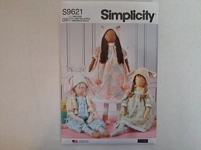 Simplicity Pattern - 26" Lanky Plush Dolls & Clothes (One Size) #S9621 - Uncut - Image 1 of 4