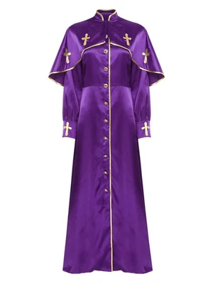 Priester, Kleriker, Klerus Satin Kostüm Fasching Karneval Lila Gold Gr. 46 - Bild 1 von 2