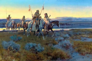 Pintura Piegans de Charles Marion Russell reproducción - Imagen 1 de 6