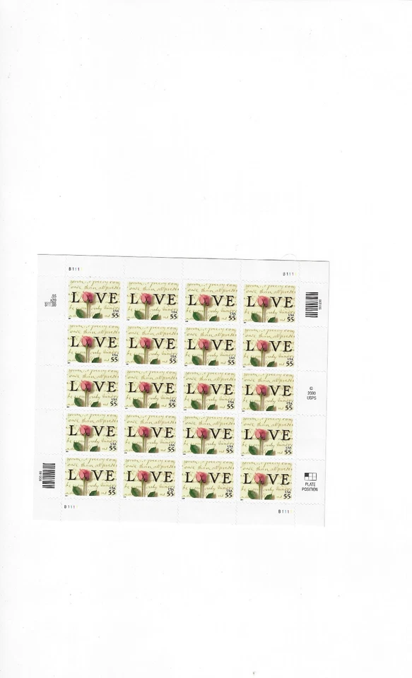 US Stamp/Sheet/Postage Sct #3499 :LOve MNH F-VF OG  FV $11.00 - Image 1 of 1