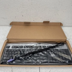 TECLADO HP CABLEADO PS/2 NEGRO Y PLATEADO 434820-007 NUEVO - Imagen 1 de 8