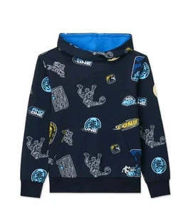 AND1 Boy's Athletic Sticker Graphic Pullover Fleece Hoodie Size L (10-12) New - Picture 1 of 7