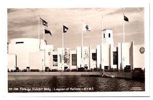 Edificio de exposiciones extranjeras RPPC, Laguna de las Naciones, Nueva York WF, postal de Nueva York - Imagen 1 de 2