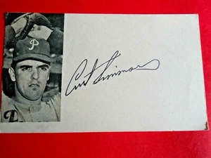 Curt Simmons - Autographed 3" X 5" Index Card - Philadelphia Phillies - Picture 1 of 1