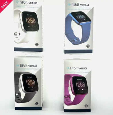 Fitbit Versa lite Fitness Activity Tracker Wearable Smartwatch S & L Bands NEW