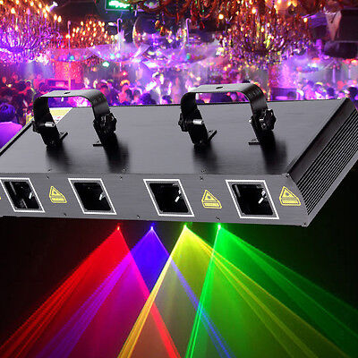 460mW 4 Lens Beam DJ Laserlicht RGBY Party Show DMX Disco Club Bühnenbeleuchtung • 117.36€