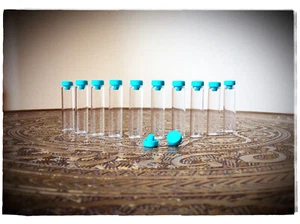 10 bis 560  leere Aromagläser ☆ Parfumproben ☆ 3 ml klar ☆ 1104 ☆ Türkis - Bild 1 von 2