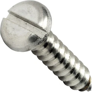 #10 x 1-1/2" Pan Head Sheet Metal Screws Stainless Steel Slotted Drive Qty 50 - Picture 1 of 5
