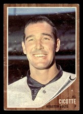 1962 Topps Baseball #126 Al Cicotte Houston Colt .45s