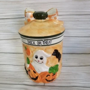 Hand Painted Pancare Inc. 3D Ceramic Halloween Trick Or Treat Jar - Picture 1 of 24