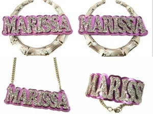 Juego de joyas personalizadas de collar, pulsera y bambú de 4" a juego - Imagen 1 de 12