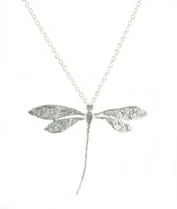 Donna Collana Libellula Regalo Set Ciondolo Argentato Ø 36mm - Foto 1 di 1