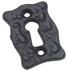 Rustic - Shaped Key Hole 45mm x 30mm open escutcheon in Black Cast Iron - Picture 1 of 1
