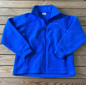 Columbia boy’s full zip fleece jacket size 14/16 Blue O7 - Picture 1 of 9