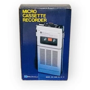 MacDonald Record-A-Memo Micro Cassette Recorder 06-33-12 mit Box nur Teile - Bild 1 von 14