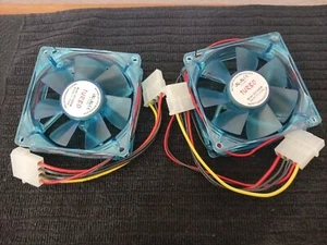 Set of 2 Led 4 Pin Rotary DC Fan Brushless Model DF1208SM DC12V 0.25A - Picture 1 of 2