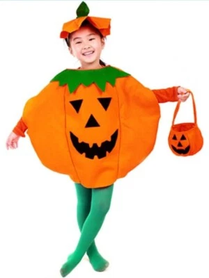 Halloween 3 piezas Disfraz de calabaza para niños Niños Juegos con disfraces Ropa de fiesta (naranja) Foto 1 de 4