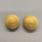 NAPIER Dome EARRINGS Gold Tone Spiral Basket Weave Mid Century Modern 1” Clips