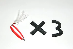 1/4 oz Red & White Crankbait Spinner Spoon Feather Tail Fishing Lure NEW X 3 - Picture 1 of 2