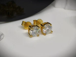 2 Karat Luxus Ohrringe 750 gold Silber Ohrstecker 2 ct GRA Zertifikat - Bild 1 von 8