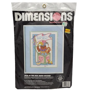 Dimensions 3693 Cross Stitch Kit Jack in the Box Birth Record 9"x 12" Sealed - Picture 1 of 12