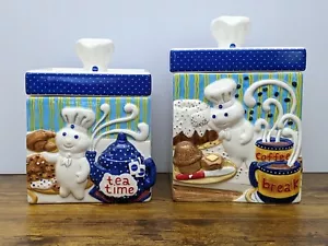 Pillsbury Doughboy Canisters Collection Coffee Break & Tea Time The Danbury Mint - Picture 1 of 15