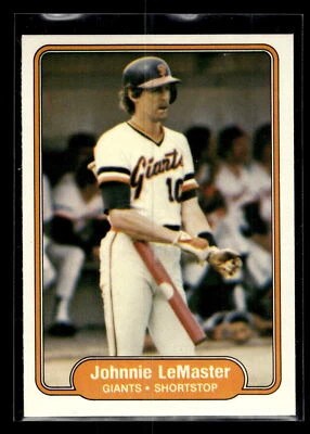 1982 Fleer #393 Johnnie LeMaster "Set Break" Mint San Francisco Giants - Image 1 of 2