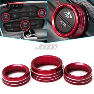 3pcs AC Switch Radio Ring Knob Cover Trim For Challenger Charger 2015-2021 2022 - Picture 1 of 9