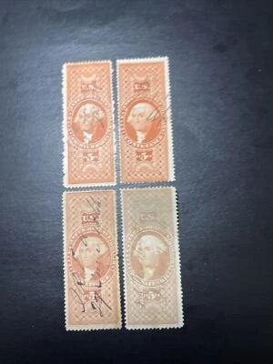 US Revenue Stamps Scott # R88,89,91,92…. Used Ng - Image 1 of 2