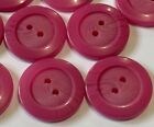 5 Pink Buttons 25mm Flat Backed 2 Hole D615 Aussie Seller