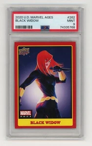 2020 Upper Deck Marvel Ages #262 BLACK WIDOW Red Border Card RARE GRADED PSA 9 - Picture 1 of 2