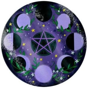 Moon Phases Chopping Board, Pentagram Star, Luna Cycle, Wiccan Pagan, Magical - Picture 1 of 3