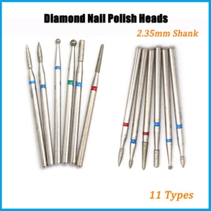 Diamond Nail Polishing Head Drill Bits Tips Manicure Take Off Gel Tools 11 Types - Foto 1 di 5