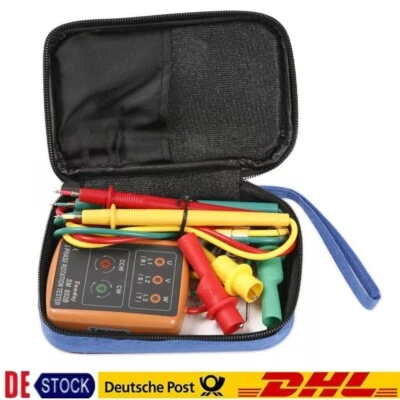 3 Phasen Drehstrom Phasenprüfer Drehfeldmessgerät Drehrichtungsanzeiger 20-400Hz - Bild 1 von 4