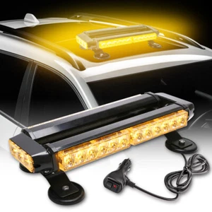 14.5"Amber LED Emergency Warning Traffic Advisor Rooftop Strobe Beacon Light Bar - Picture 1 of 12