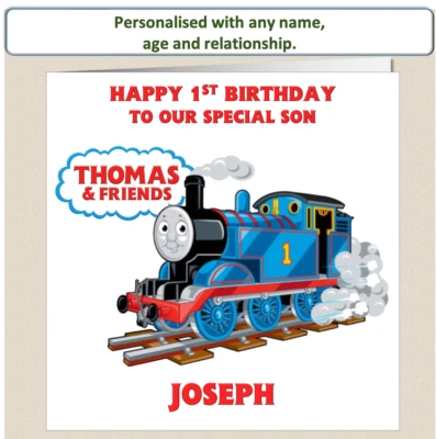 Personalised Thomas The Tank 1st 2nd 3rd Birthday Card Son Grandson Nephew TTT1 - Image 1 of 4