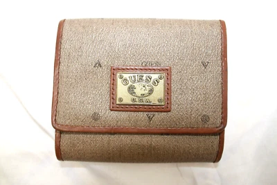 Guess - Women's Trifold Wallet w/ Exterior Coin Pocket, Brown Logo, One Size - Image 1 of 4