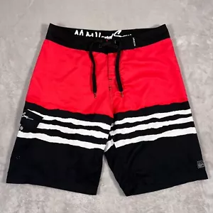Maui And Sons Board Shorts Mens 34 Waist Black Quick Dry Active Beach Surf - Picture 1 of 14