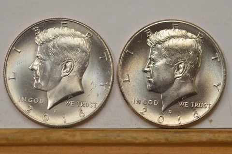 2016 P&D BU Kennedy Half Dollars from US Mint Rolls Item # 5106 Cover