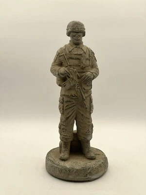 Solid Rock Stone Works 13” Standing Soldier Desert Sand Brown Color - Image 1 of 4