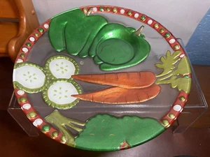 Lori Siebert Silvestri Glass Platter Fusion Fused Hand Blown 12 Abstract Plate - Picture 1 of 3