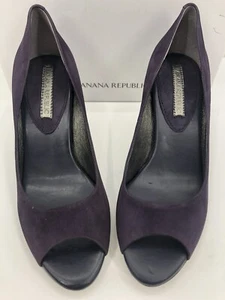 Banana Republic Women's Concord Purple Suede Peep Toe Vanna Heels Size 7 - Picture 1 of 13