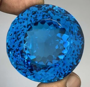 Natural 398.00 Ct Aquamarine Brazil Ocean Blue Round Cut Loose Gemstone O-3256 - Picture 1 of 5