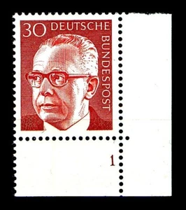 BUND Heinemann 30 Pf. **, Mi. 638 - Eckrand - Formnummer 1 - Bild 1 von 1