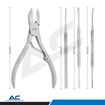 Azatek Nail Clippers Heavy Duty Podiatry Chiropody For Thick Nails Cutters Set