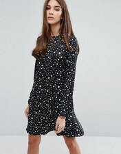 warehouse star print midi dress