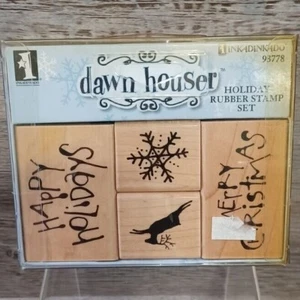 Inkadinkado 93778 Holiday Rubber Stamp Set Dawn Houser - Picture 1 of 2