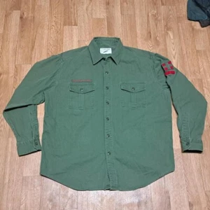 Vintage Polo Ralph Lauren Shirt Mens Large Army Military Button Up Long Sleeve - Picture 1 of 7